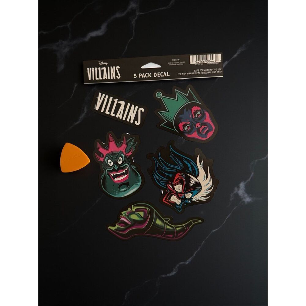 Disney Villains WinCraft 5 Pack Multi-Use Decal Set Ursula Cruella Maleficent